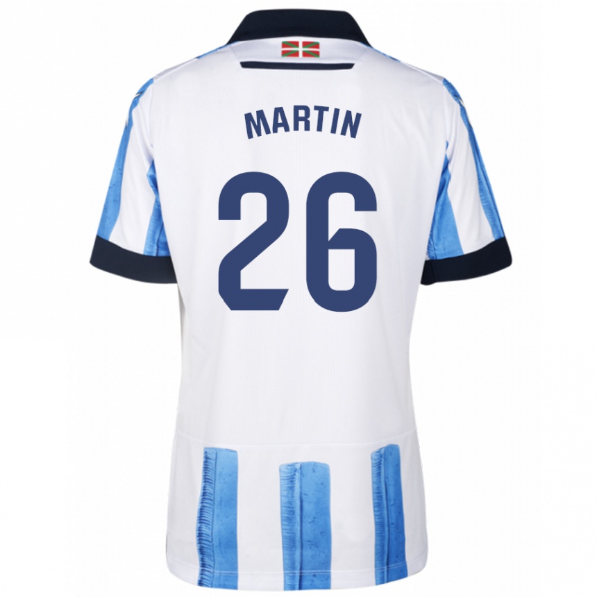 Kids Football Jon Martín #26 Blue White Home Jersey 2023/24 T-Shirt