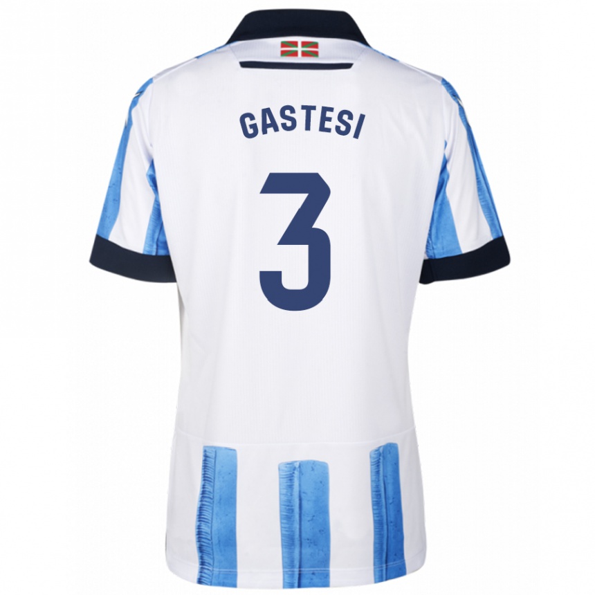 Kids Football Gorka Gastesi #3 Blue White Home Jersey 2023/24 T-Shirt