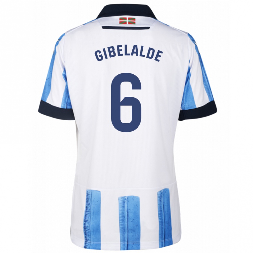 Kids Football Manex Gibelalde #6 Blue White Home Jersey 2023/24 T-Shirt