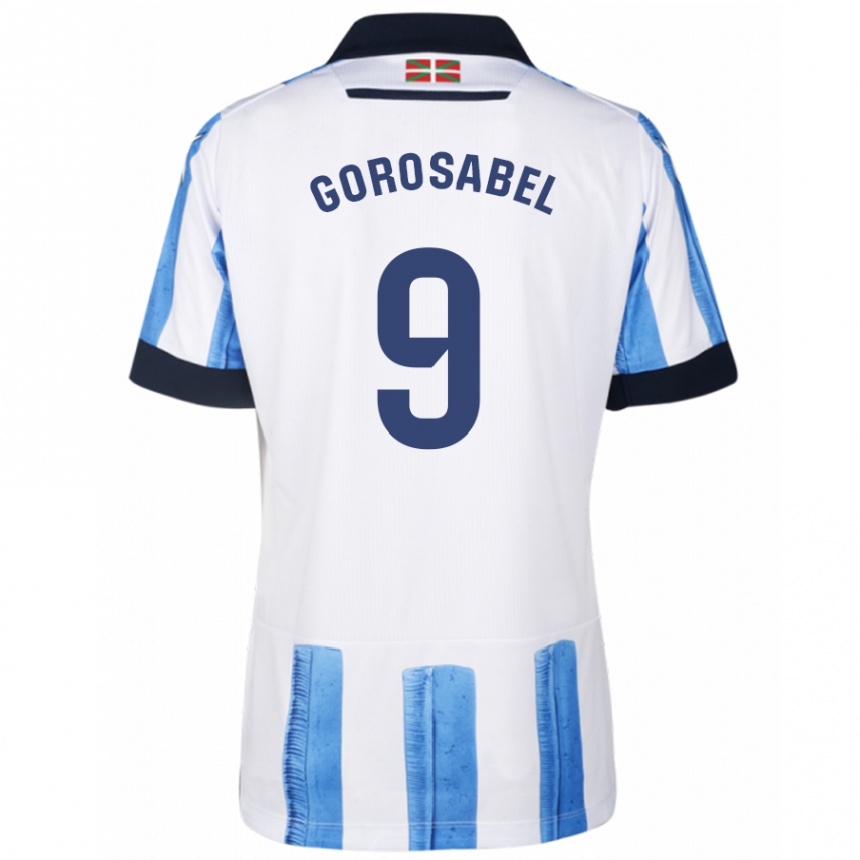 Kids Football Jakes Gorosabel #9 Blue White Home Jersey 2023/24 T-Shirt