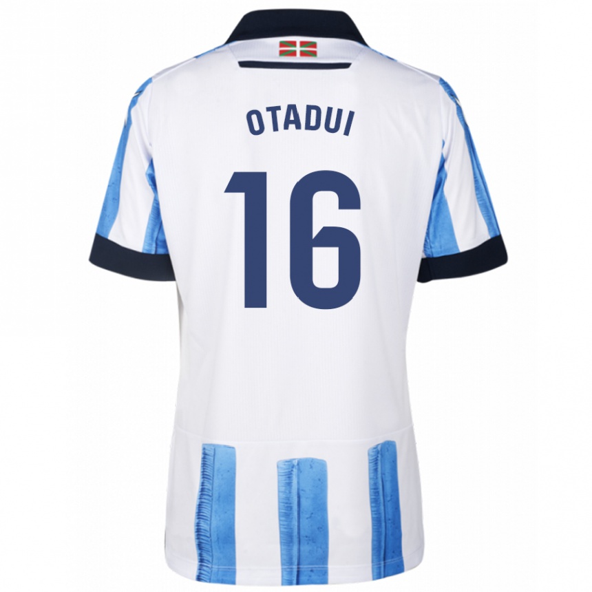 Kids Football Iker Otadui #16 Blue White Home Jersey 2023/24 T-Shirt