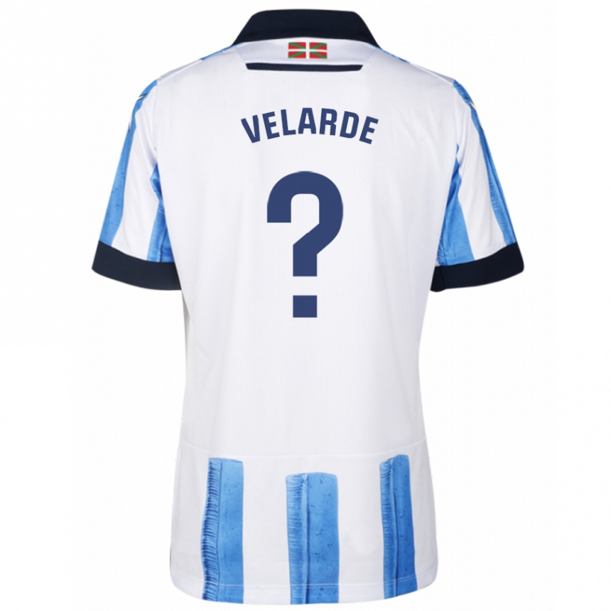 Kids Football Alain Velarde #0 Blue White Home Jersey 2023/24 T-Shirt