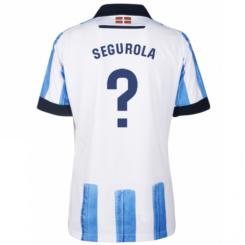 Kids Football Anartz Segurola #0 Blue White Home Jersey 2023/24 T-Shirt