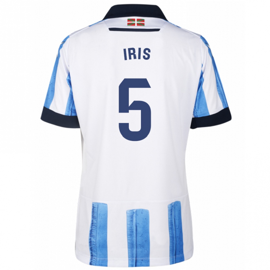 Kids Football Iris Arnaiz Gil #5 Blue White Home Jersey 2023/24 T-Shirt