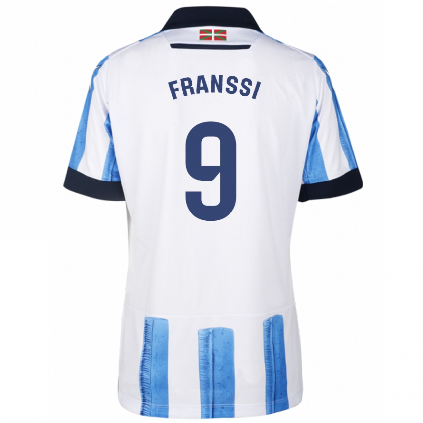 Kids Football Sanni Maija Franssi #9 Blue White Home Jersey 2023/24 T-Shirt