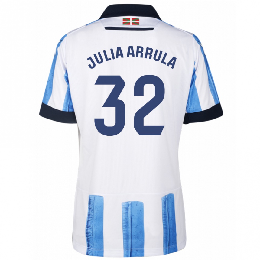 Kids Football Julia Arrula #32 Blue White Home Jersey 2023/24 T-Shirt