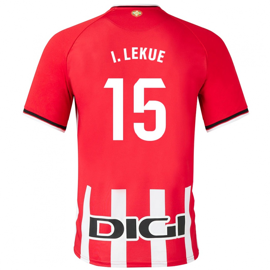 Kids Football Iñigo Lekue #15 Red Home Jersey 2023/24 T-Shirt