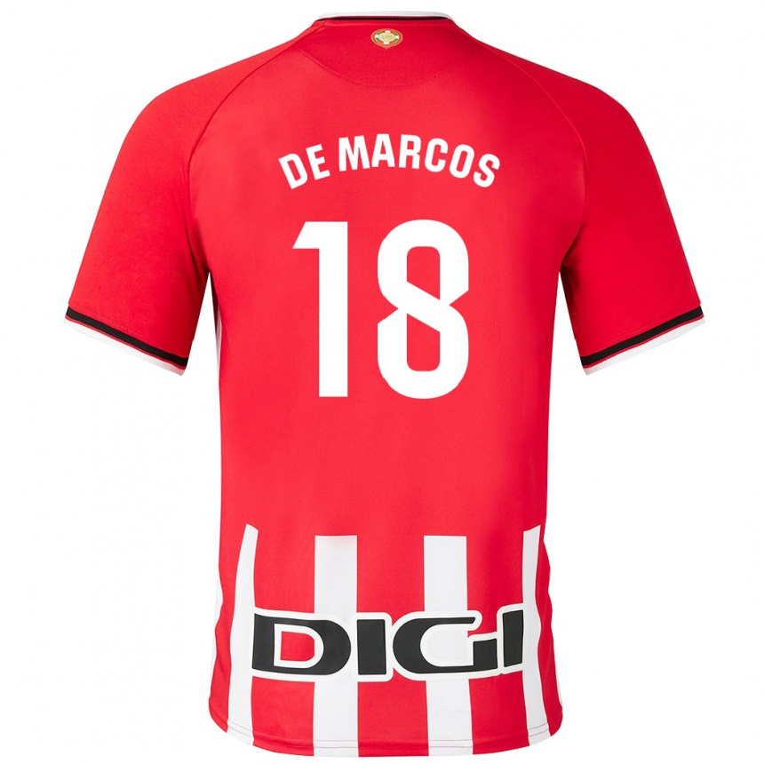 Kids Football Óscar De Marcos #18 Red Home Jersey 2023/24 T-Shirt