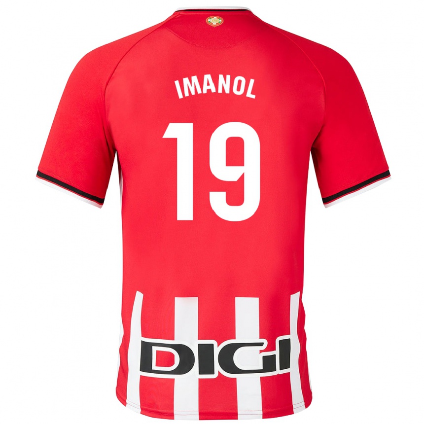 Kids Football Imanol García De Albéniz #19 Red Home Jersey 2023/24 T-Shirt