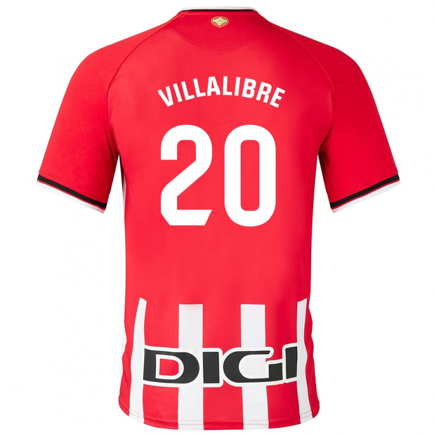 Kids Football Asier Villalibre #20 Red Home Jersey 2023/24 T-Shirt