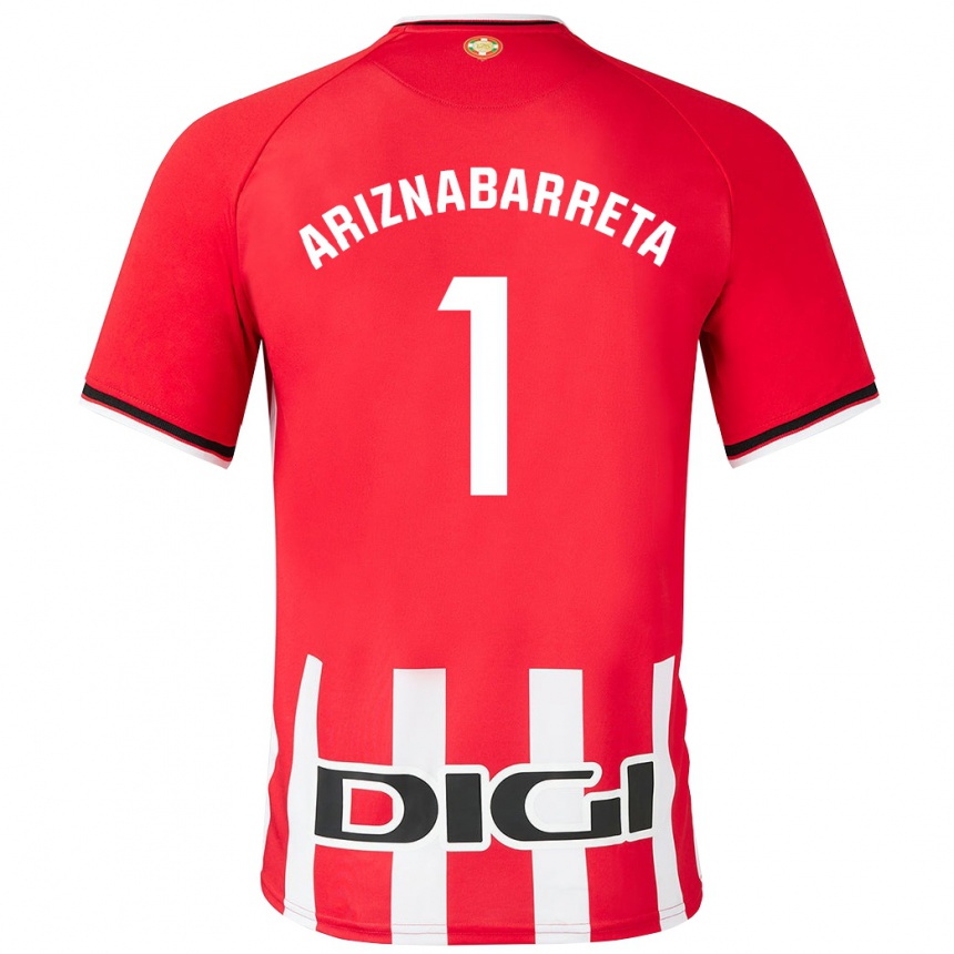 Kids Football Oier Ariznabarreta #1 Red Home Jersey 2023/24 T-Shirt