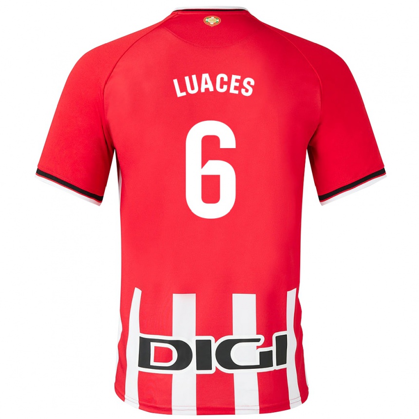 Kids Football Iraitz Luaces #6 Red Home Jersey 2023/24 T-Shirt