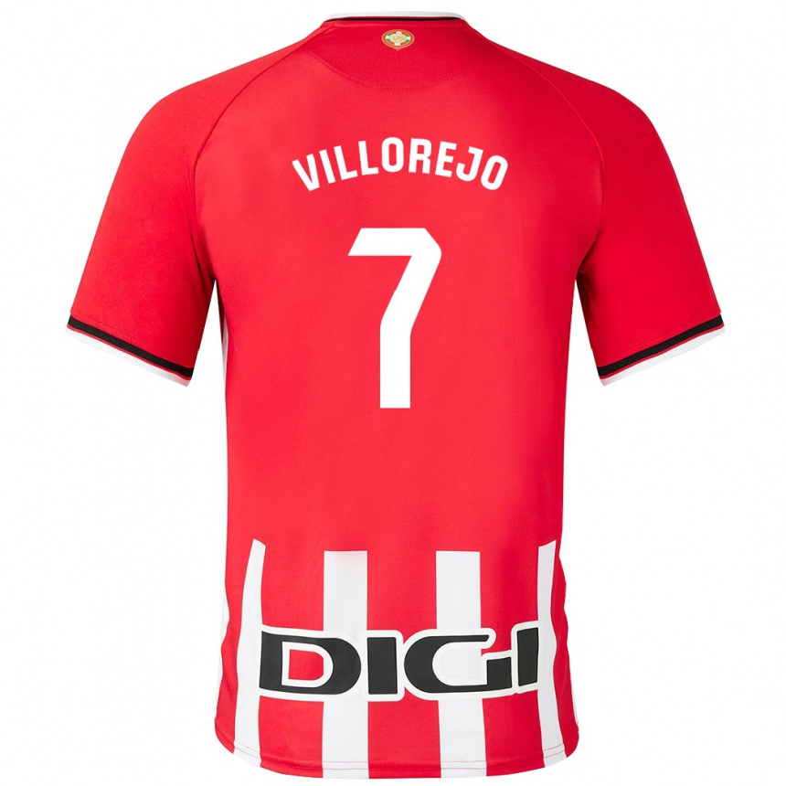 Kids Football Ardaitz Villorejo #7 Red Home Jersey 2023/24 T-Shirt