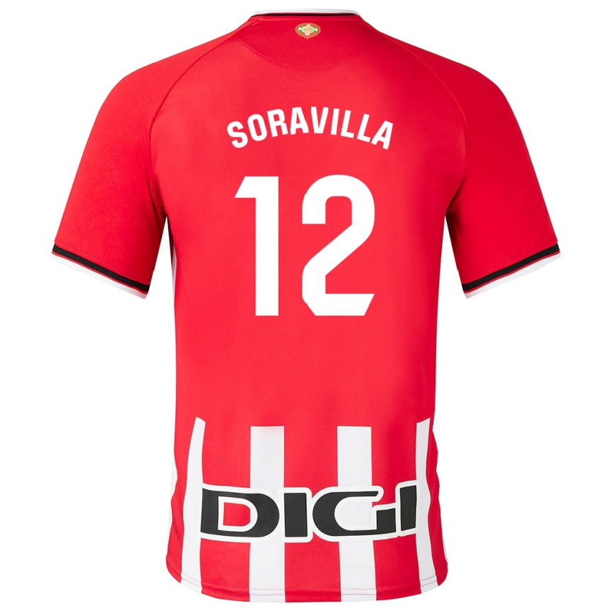 Kids Football Ander Soravilla #12 Red Home Jersey 2023/24 T-Shirt