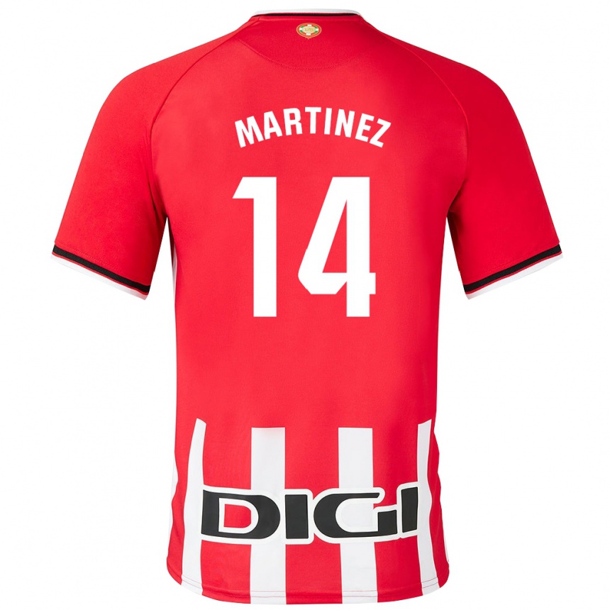 Kids Football Pablo Martínez #14 Red Home Jersey 2023/24 T-Shirt