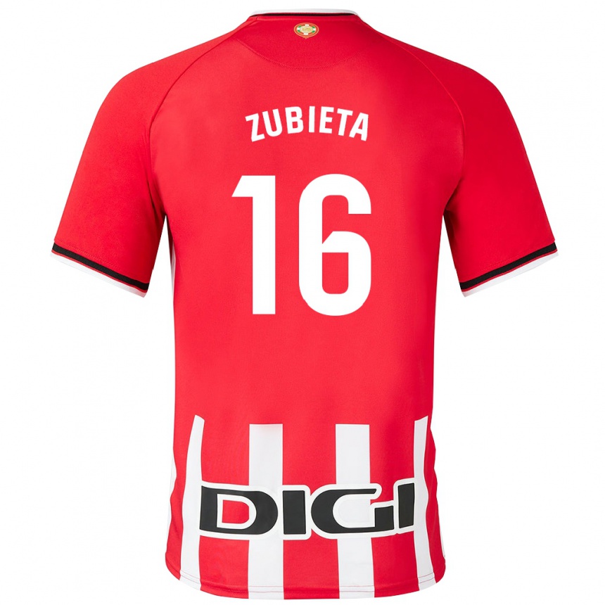 Kids Football Maite Zubieta Arambarri #16 Red Home Jersey 2023/24 T-Shirt