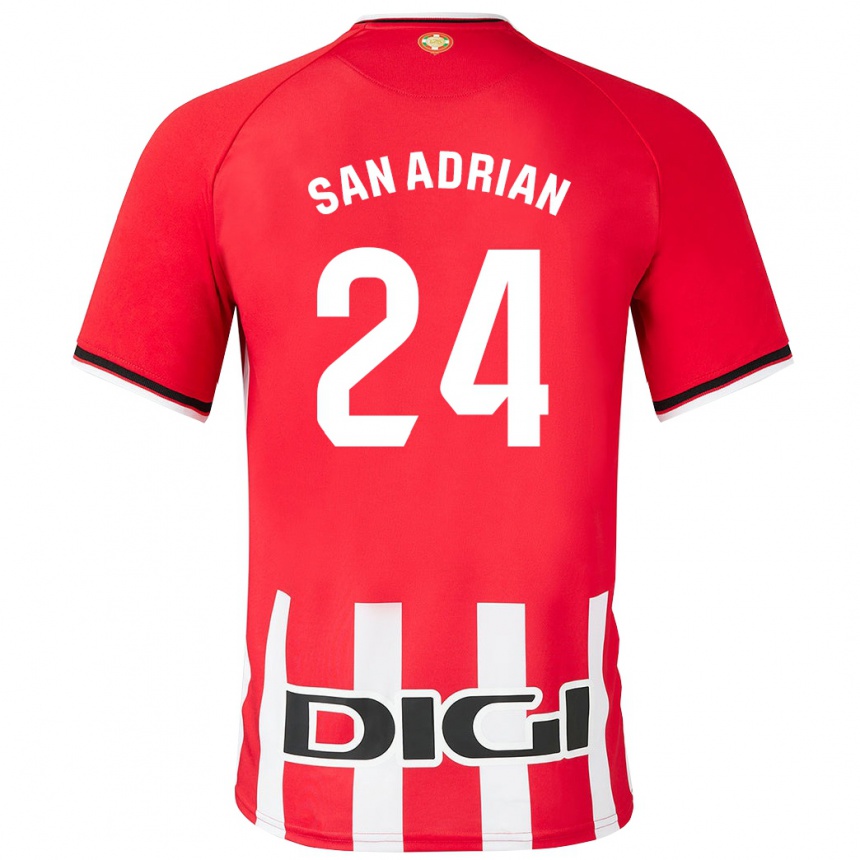 Kids Football Marta San Adrián Rocandio #24 Red Home Jersey 2023/24 T-Shirt