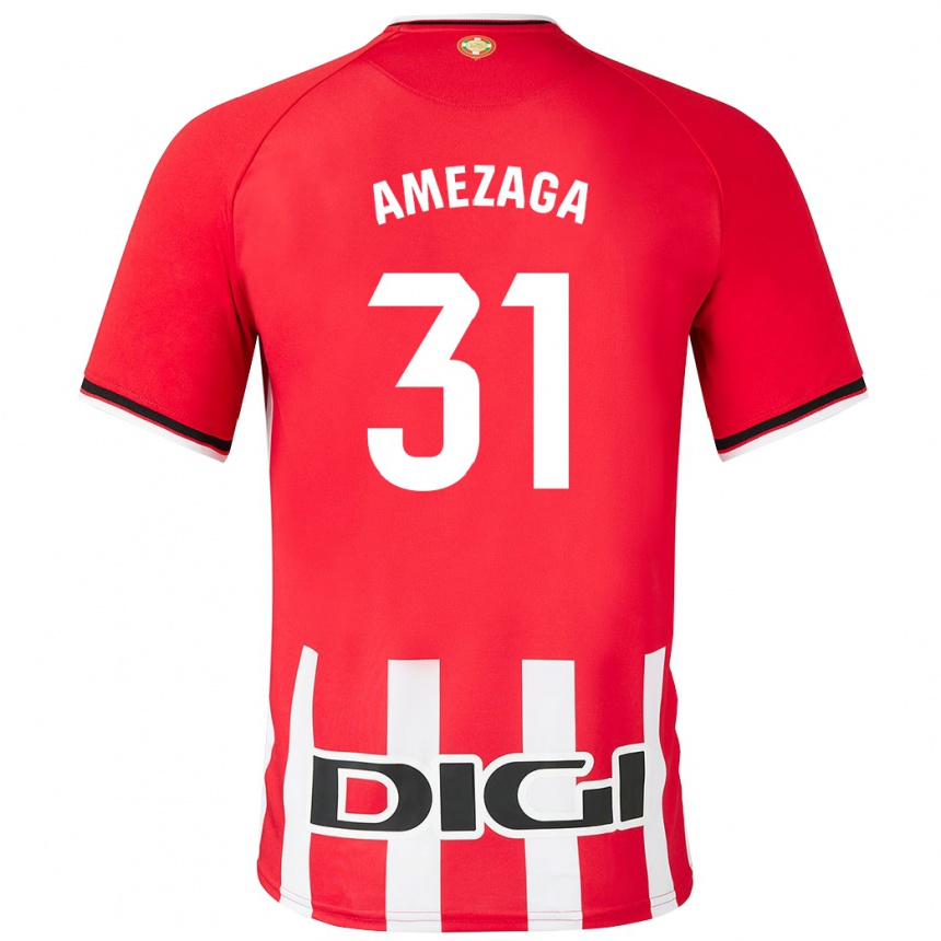 Kids Football Jone Amezaga #31 Red Home Jersey 2023/24 T-Shirt