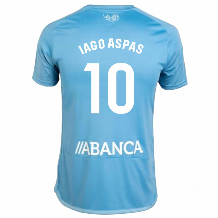 Kids Football Iago Aspas #10 Blue Home Jersey 2023/24 T-Shirt