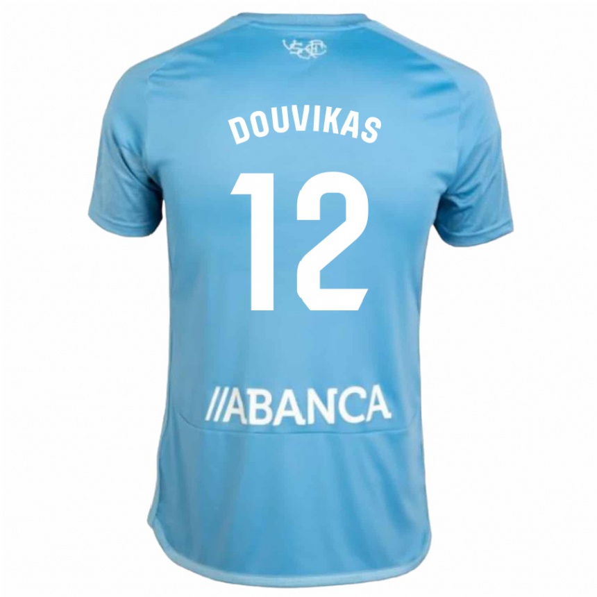 Kids Football Anastasios Douvikas #12 Blue Home Jersey 2023/24 T-Shirt