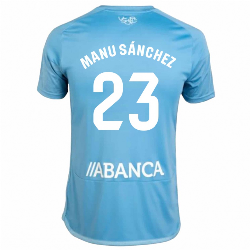Kids Football Manu Sanchez #23 Blue Home Jersey 2023/24 T-Shirt
