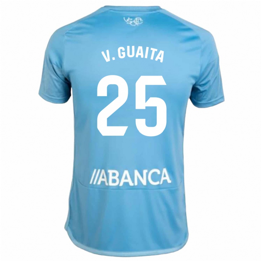 Kids Football Vicente Guaita #25 Blue Home Jersey 2023/24 T-Shirt
