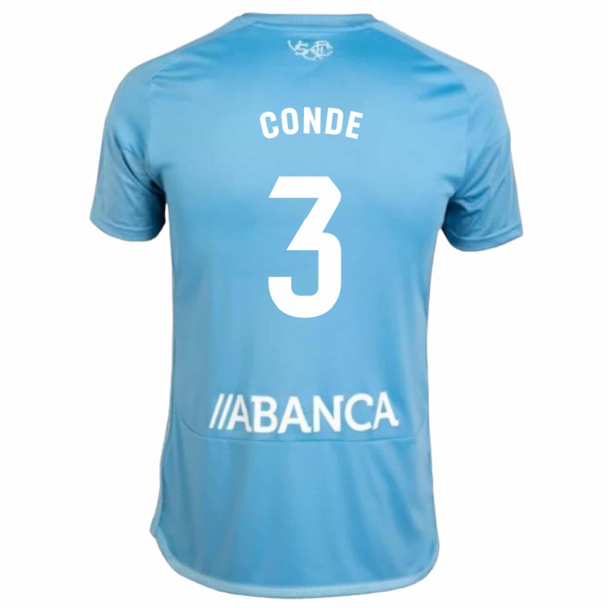 Kids Football Martín Conde #3 Blue Home Jersey 2023/24 T-Shirt