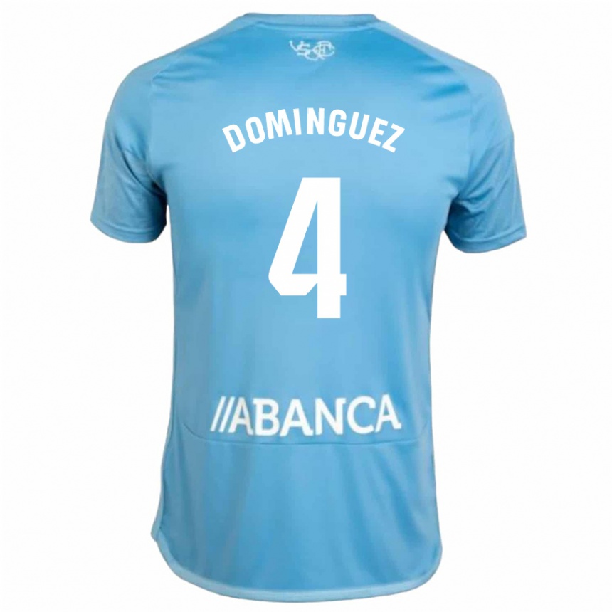 Kids Football Javi Domínguez #4 Blue Home Jersey 2023/24 T-Shirt