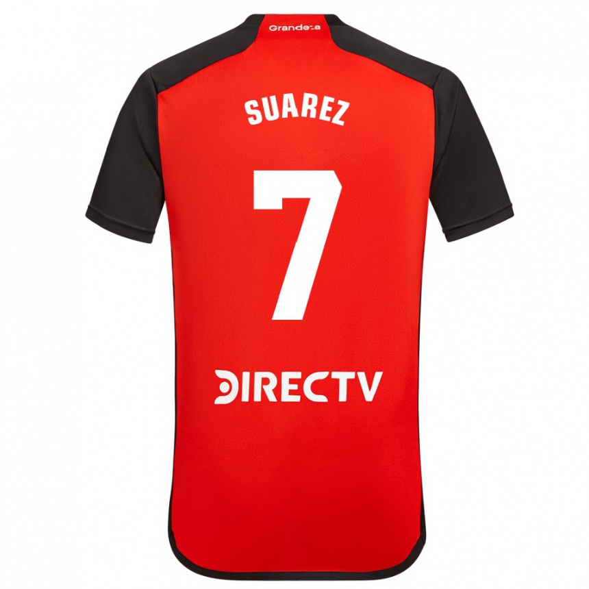 Kids Football Matías Suárez #7 Red Away Jersey 2023/24 T-Shirt