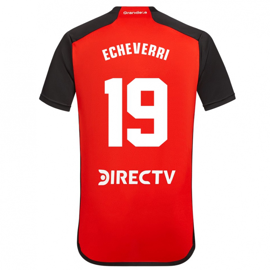 Kids Football Claudio Echeverri #19 Red Away Jersey 2023/24 T-Shirt