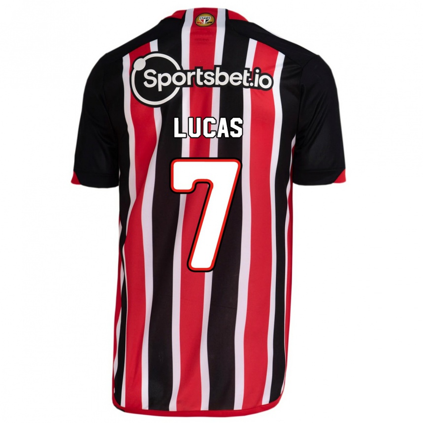 Kids Football Lucas Moura #7 Blue Red Away Jersey 2023/24 T-Shirt