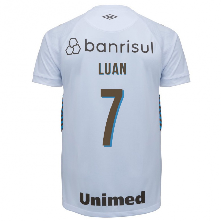 Kids Football Luan #7 White Away Jersey 2023/24 T-Shirt