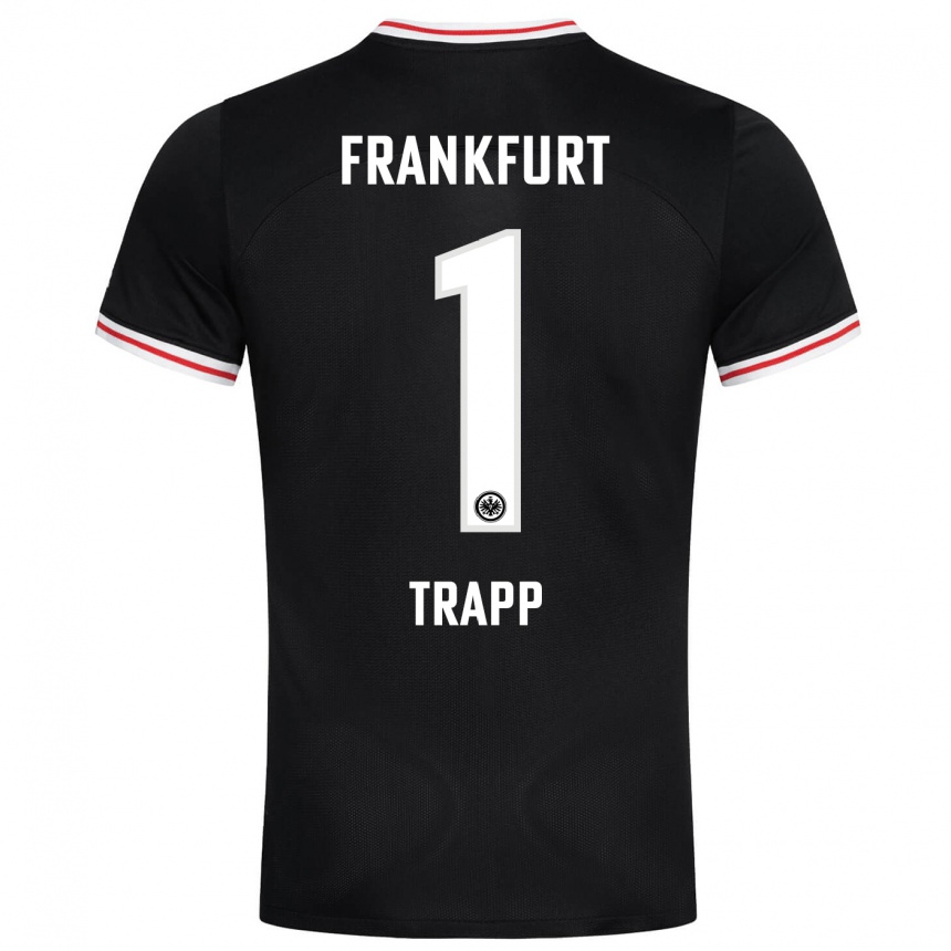 Kids Football Kevin Trapp #1 Black Away Jersey 2023/24 T-Shirt