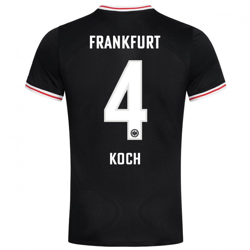 Kids Football Robin Koch #4 Black Away Jersey 2023/24 T-Shirt