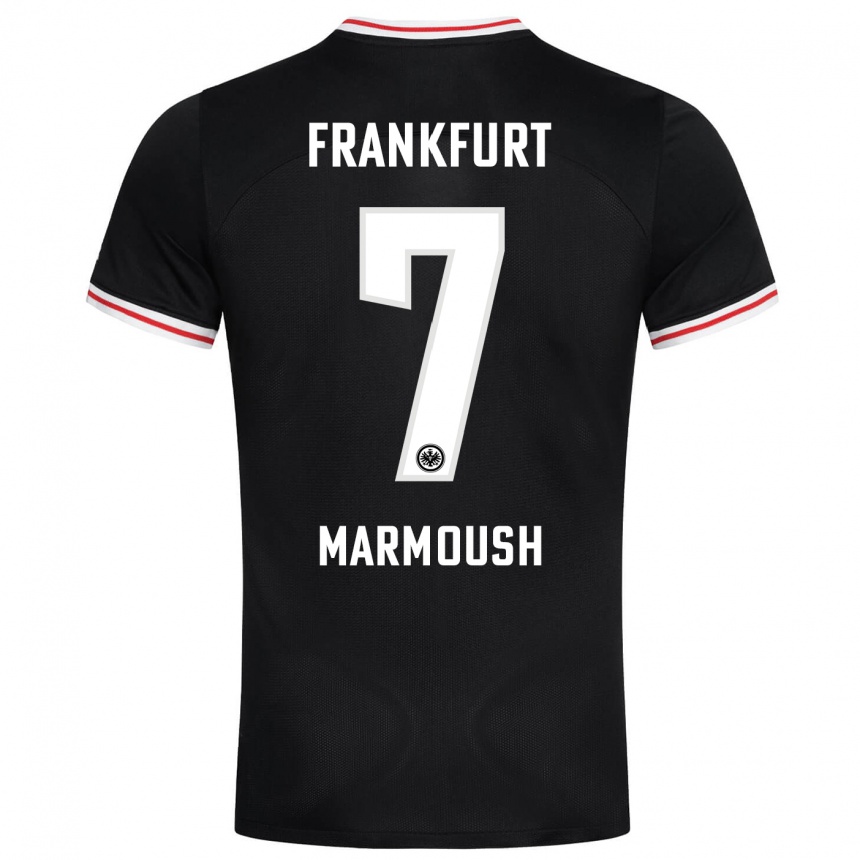 Kids Football Omar Marmoush #7 Black Away Jersey 2023/24 T-Shirt