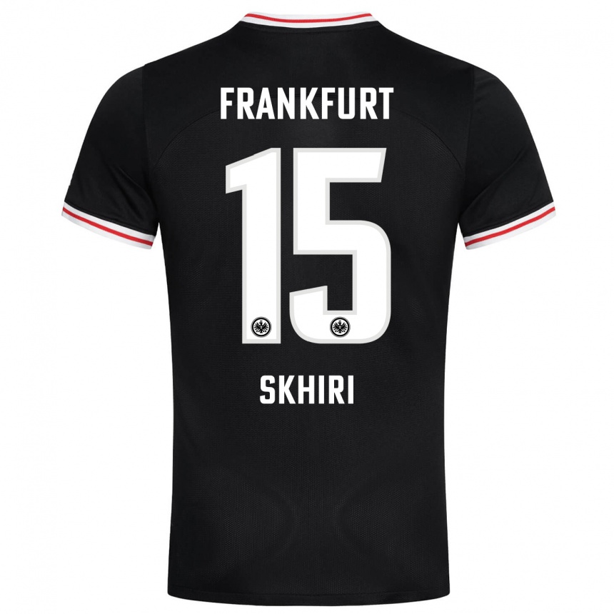 Kids Football Ellyes Skhiri #15 Black Away Jersey 2023/24 T-Shirt