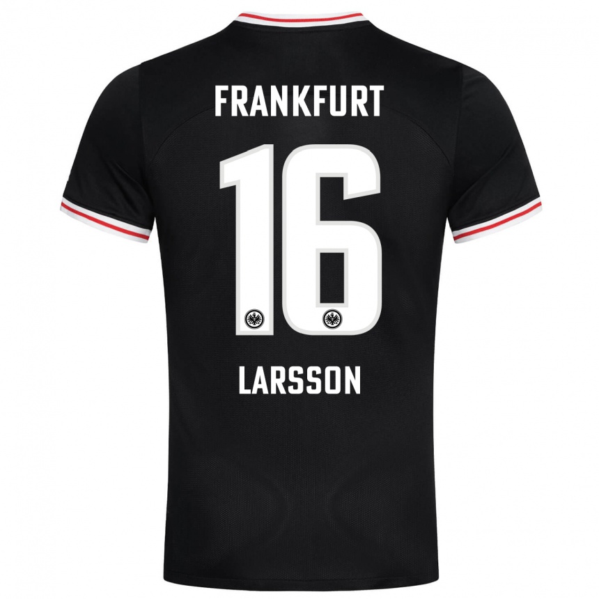 Kids Football Hugo Larsson #16 Black Away Jersey 2023/24 T-Shirt