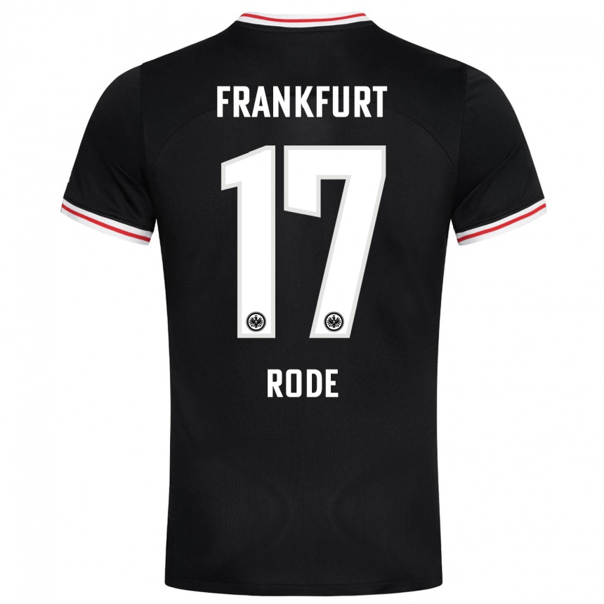 Kids Football Sebastian Rode #17 Black Away Jersey 2023/24 T-Shirt