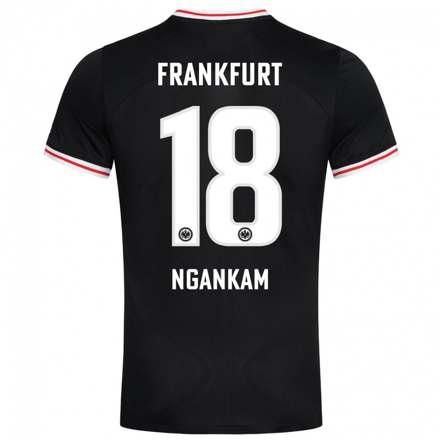 Kids Football Jessic Ngankam #18 Black Away Jersey 2023/24 T-Shirt