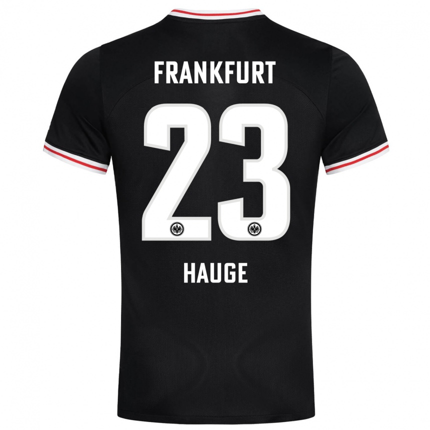 Kids Football Jens Petter Hauge #23 Black Away Jersey 2023/24 T-Shirt