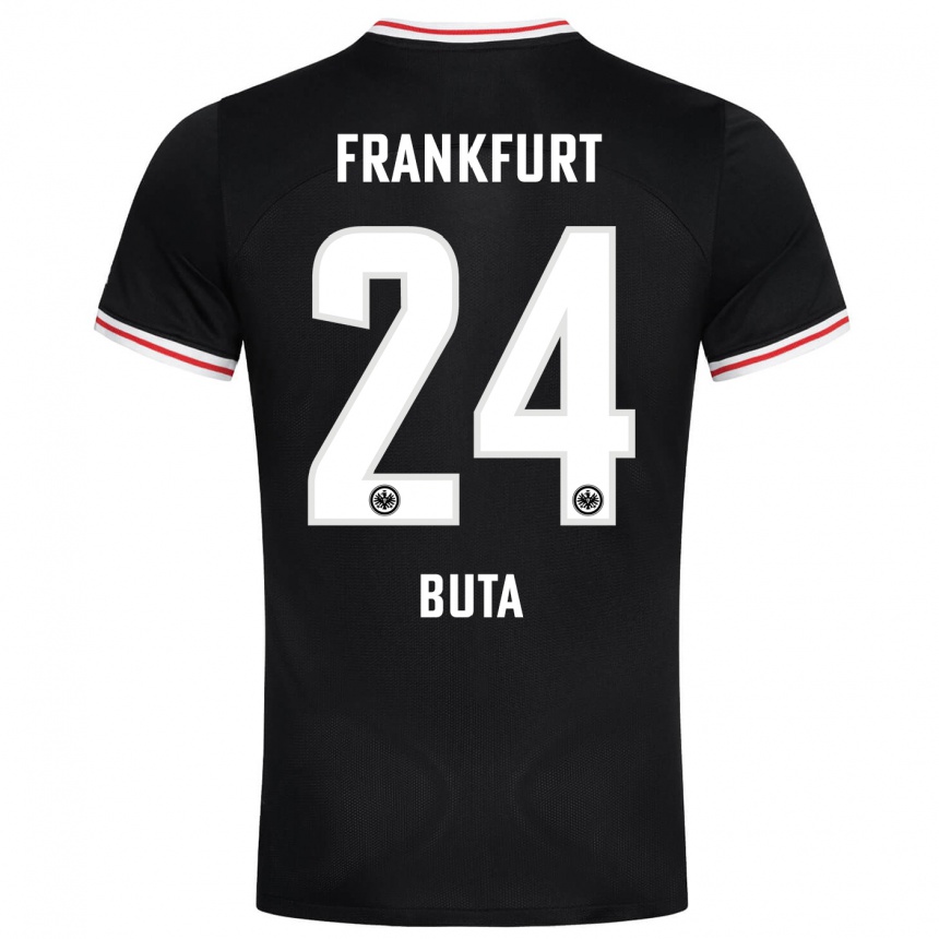 Kids Football Aurélio Buta #24 Black Away Jersey 2023/24 T-Shirt