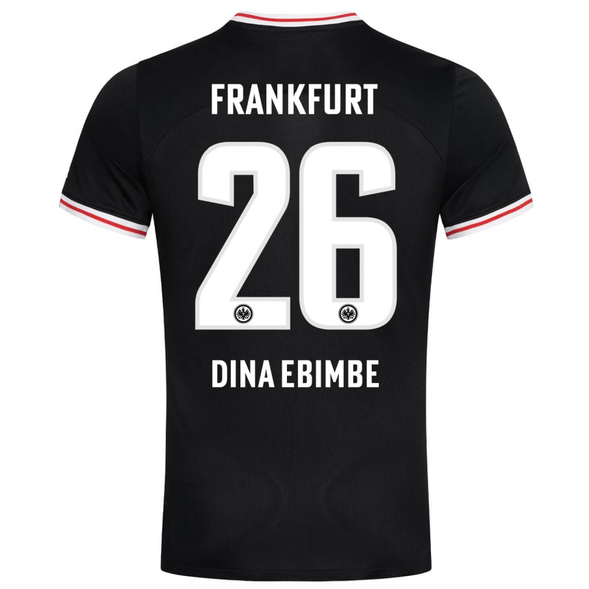 Kids Football Junior Dina Ebimbe #26 Black Away Jersey 2023/24 T-Shirt