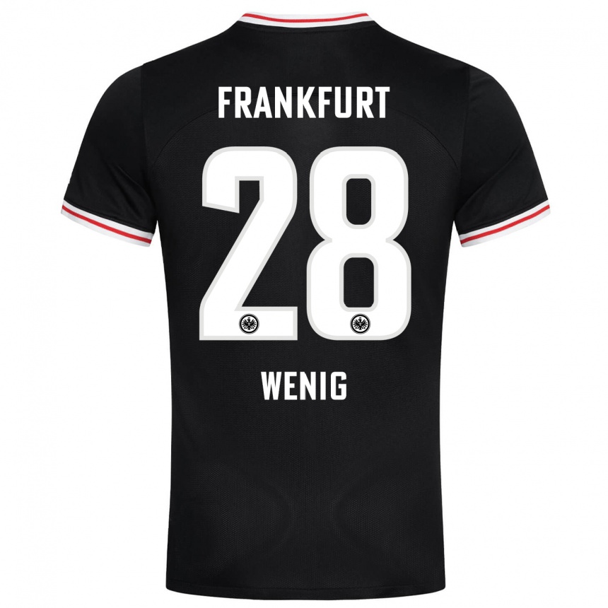 Kids Football Marcel Wenig #28 Black Away Jersey 2023/24 T-Shirt