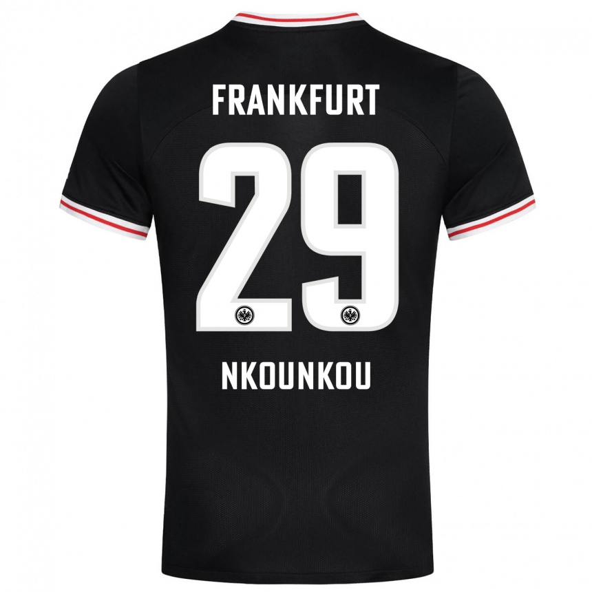 Kids Football Niels Nkounkou #29 Black Away Jersey 2023/24 T-Shirt