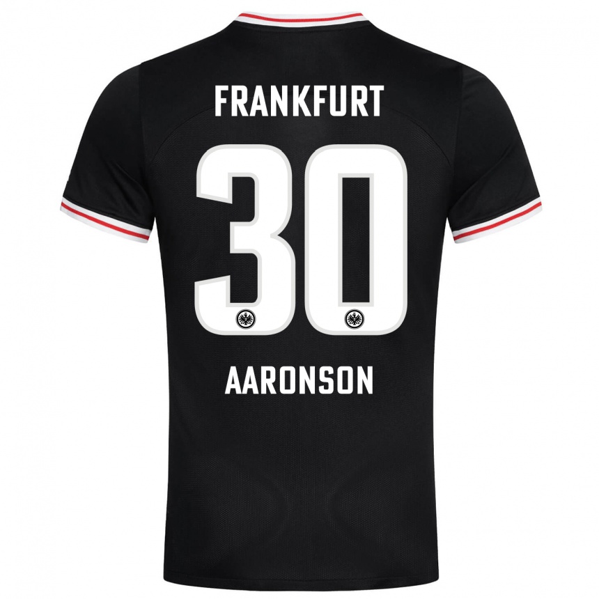 Kids Football Paxten Aaronson #30 Black Away Jersey 2023/24 T-Shirt