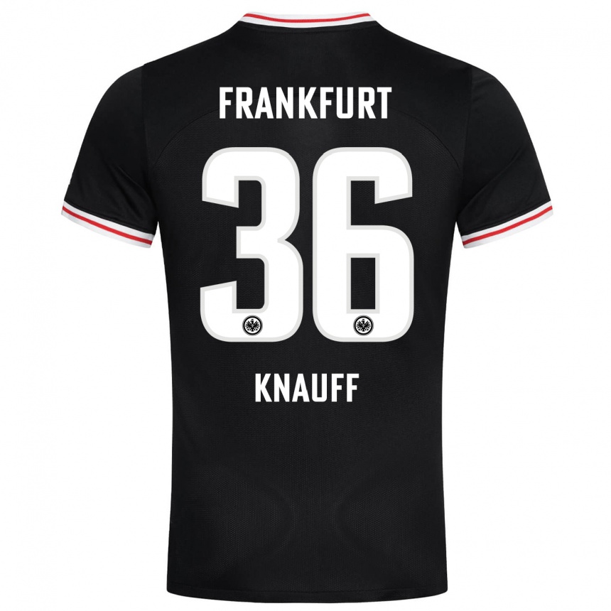 Kids Football Ansgar Knauff #36 Black Away Jersey 2023/24 T-Shirt