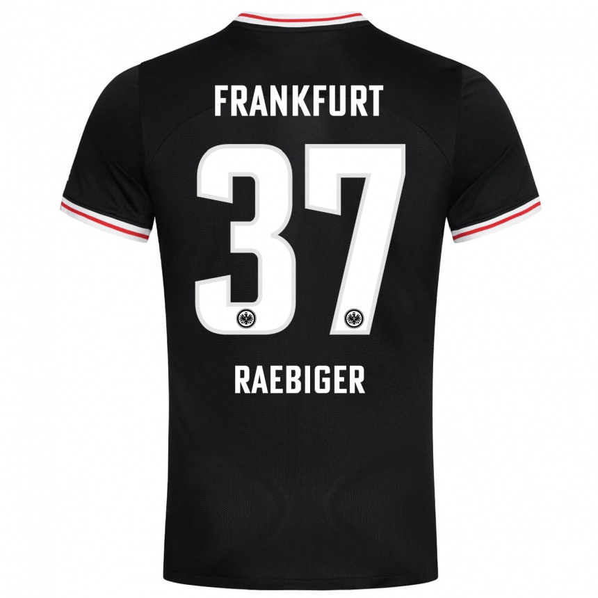 Kids Football Sidney Raebiger #37 Black Away Jersey 2023/24 T-Shirt