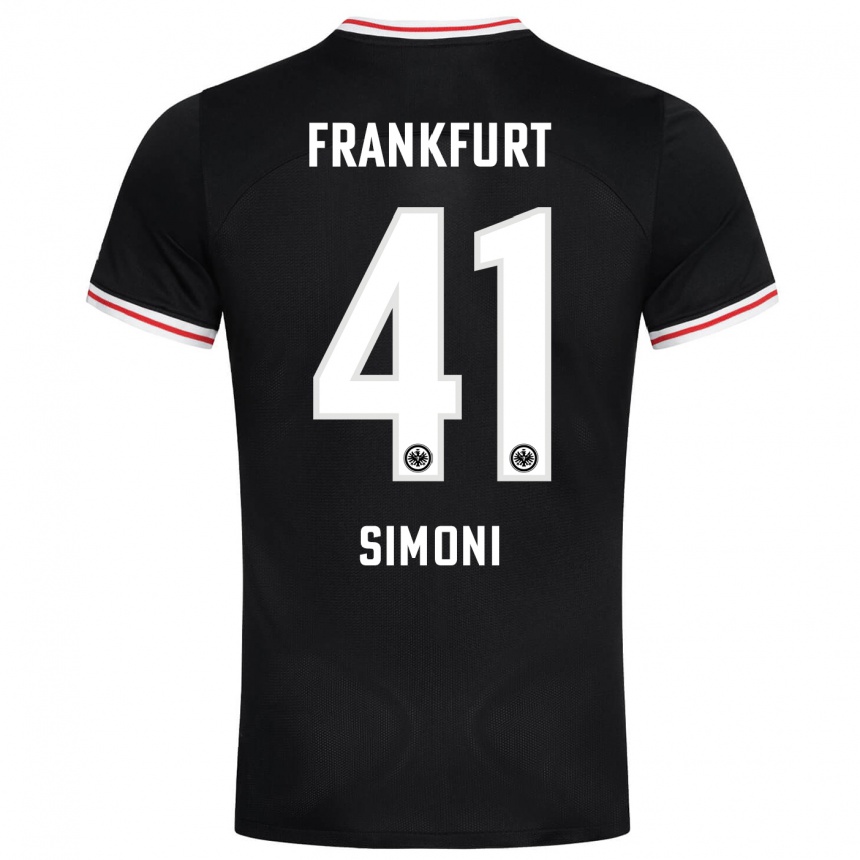 Kids Football Simon Simoni #41 Black Away Jersey 2023/24 T-Shirt