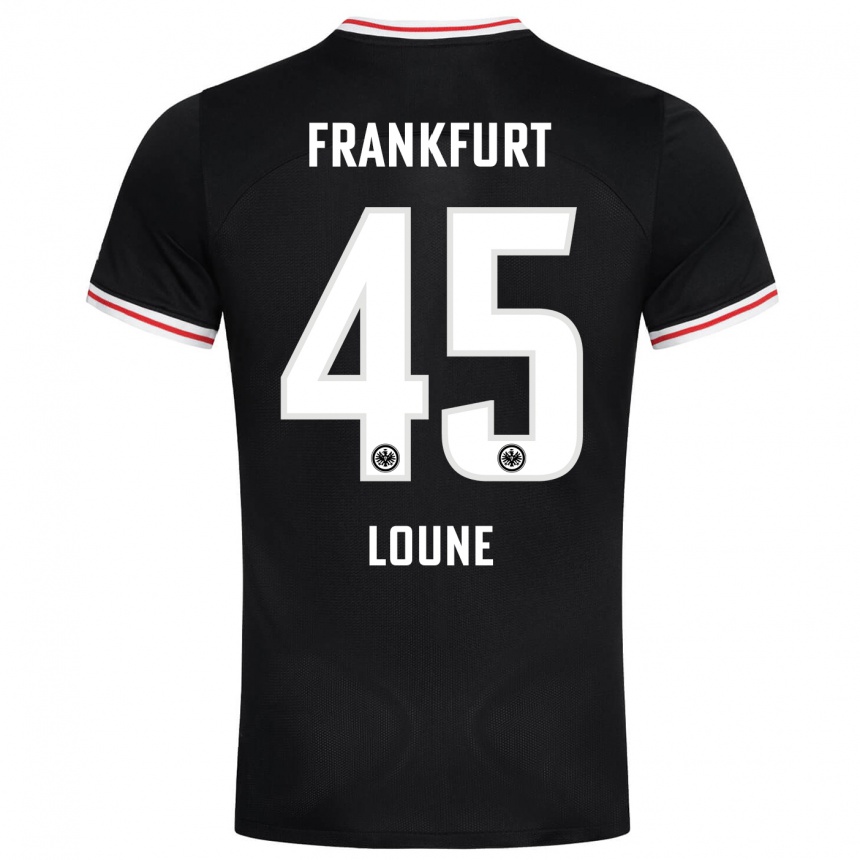 Kids Football Mehdi Loune #45 Black Away Jersey 2023/24 T-Shirt