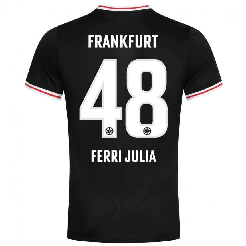 Kids Football Nacho Ferri #48 Black Away Jersey 2023/24 T-Shirt